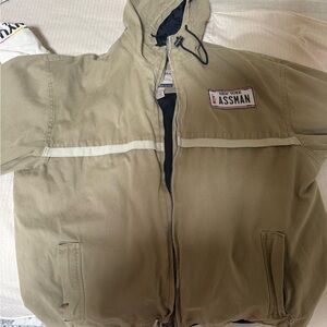 Assman jacket from High Sierra. Very limited. Tan. Heavy duty. Seinfield